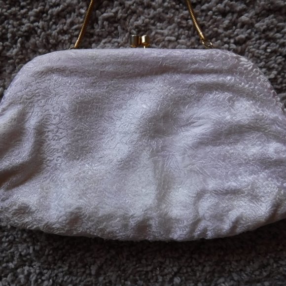 Vintage Sequin and Beaded Satin Evening Bag - Picture 2 of 5